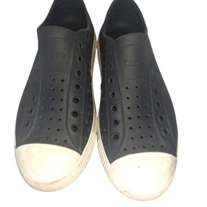 Native Men's Navy Blue and Cream Slip On  Perforated Sneakers Size 8 Women's 10